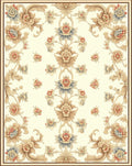Ornate Floral Scrollwork Cream Rug