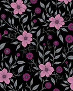 Pink Purple Floral Vine Pattern Rug