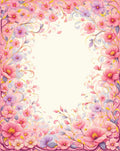 Whimsical Pink Floral Meadow Rug