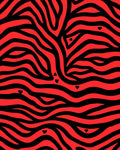 Red Black Zebra Hearts Pattern Rug