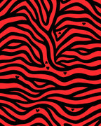 Red Black Zebra Hearts Pattern Rug