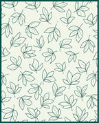 Natural Leaf Pattern Bordered Design Rug