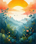 Misty Mountain Meadow Floral Design Rug