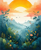 Misty Mountain Meadow Floral Design Rug