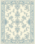 Classic Floral Scrollwork Light Blue Rug