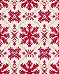 Crimson Floral Motif on Pale Pink Rug