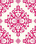 Magnificent Pink Damask Floral Pattern Rug