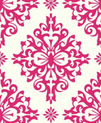 Magnificent Pink Damask Floral Pattern Rug
