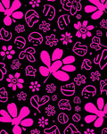 Pink Floral Fun Line Art Rug