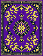 Royal Purple Gold Floral Rug