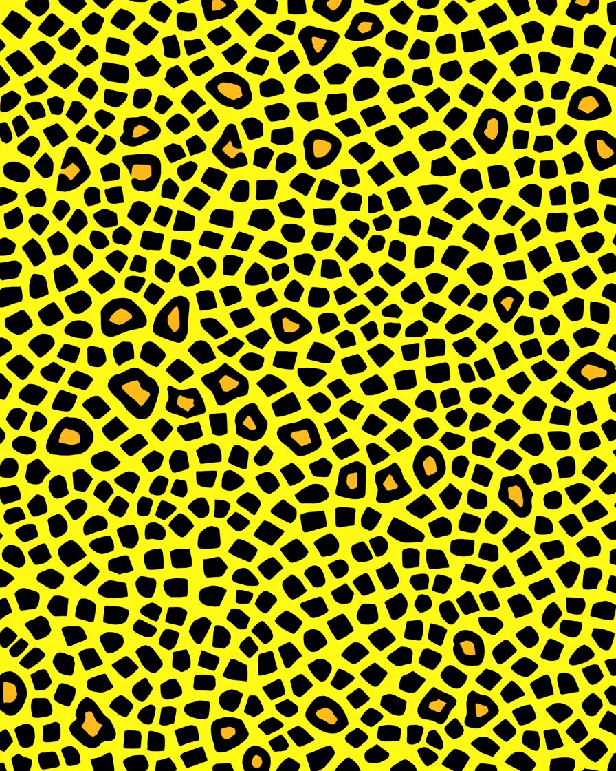 Yellow Leopard Spots Pattern Rug