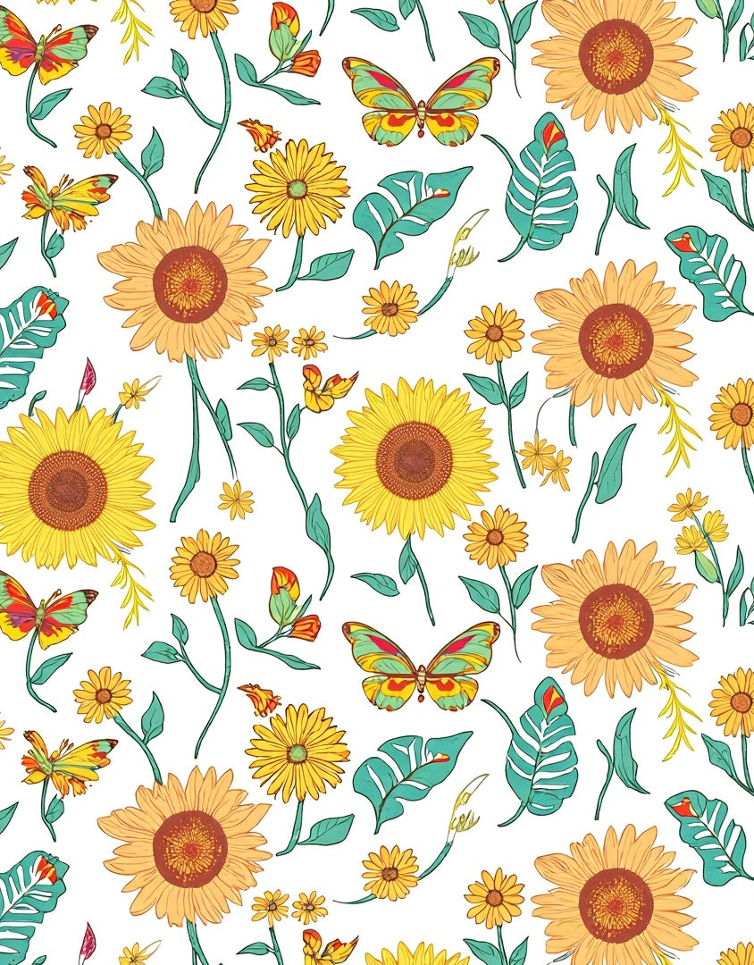 Whimsical Botanical Butterfly Floral Patterns Rug