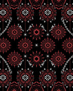 Coral Snowflake Medallion Black Rug