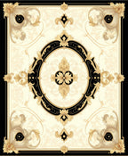 Black Gold Ornate Scrollwork Rug