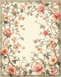 Elegant Floral Scrollwork Garden Rug