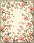 Elegant Floral Scrollwork Garden Rug