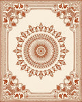 Ornate Sunburst Mandala Floral Design Rug