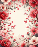 Blooming Pink and Red Floral Branches Rug