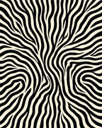 Abstract Black Cream Zebra Print Rug