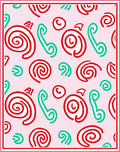 Pink Red Green Swirl Phone Shapes Rug