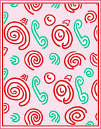 Pink Red Green Swirl Phone Shapes Rug