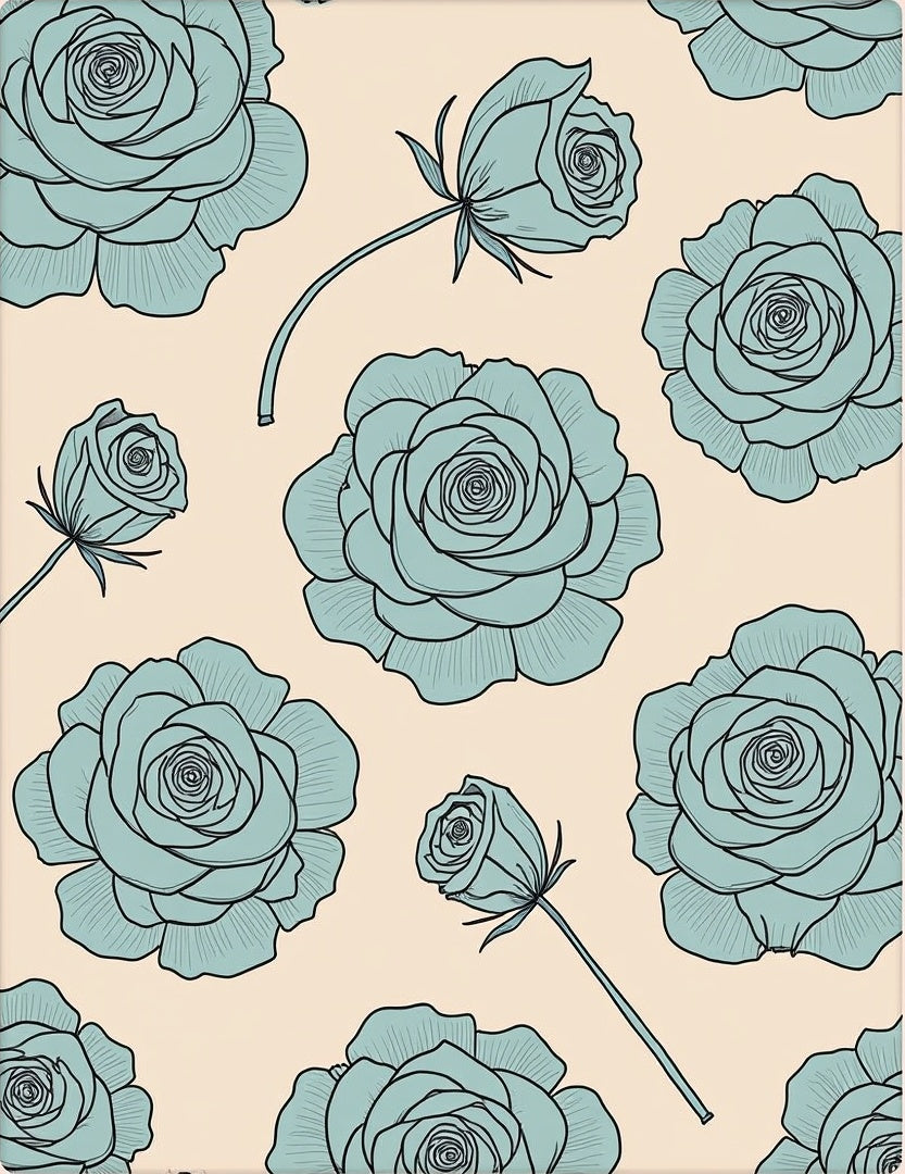 Dusty Rose Floral Pattern Rug