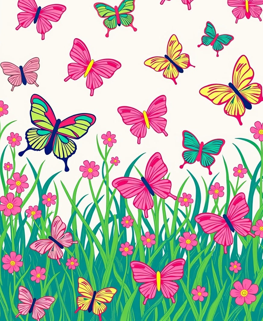 Vibrant Butterfly Garden Pattern Rug