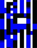 Modern Geometric Blue Black White Pattern Rug