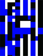 Modern Geometric Blue Black White Pattern Rug