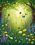 Enchanted Forest Butterfly Meadow Design Rug
