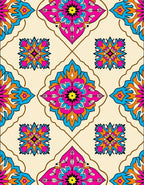 Colorful Floral Mandala Pattern Rug
