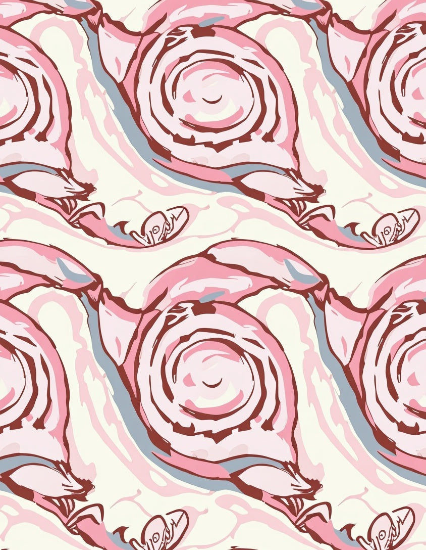 Playful Pink Swirl Pattern Rug