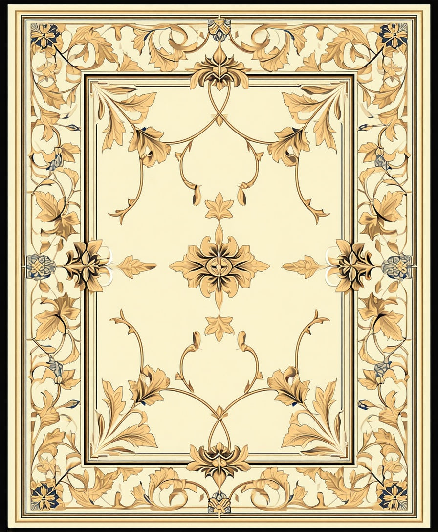 Ornate Floral Vine Inspired Rug