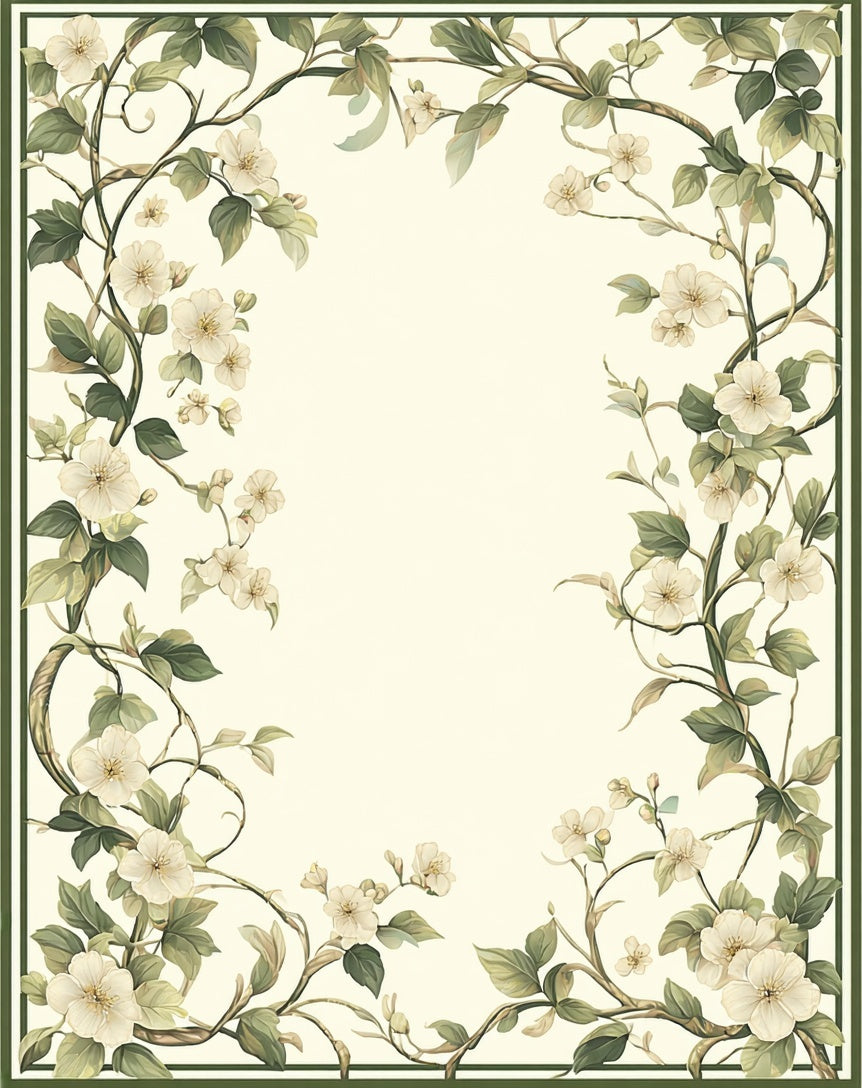 Vine Blossom Botanical Design Rug