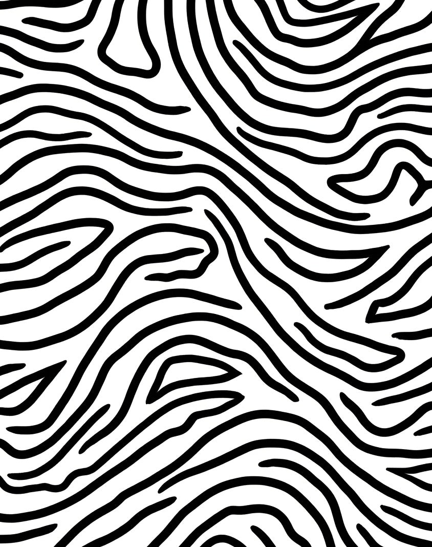Black and White Wavy Stripe Pattern Rug