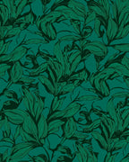 Emerald Green Leaf Pattern Rug