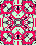 Bold Pink Geometric Floral Pattern Rug