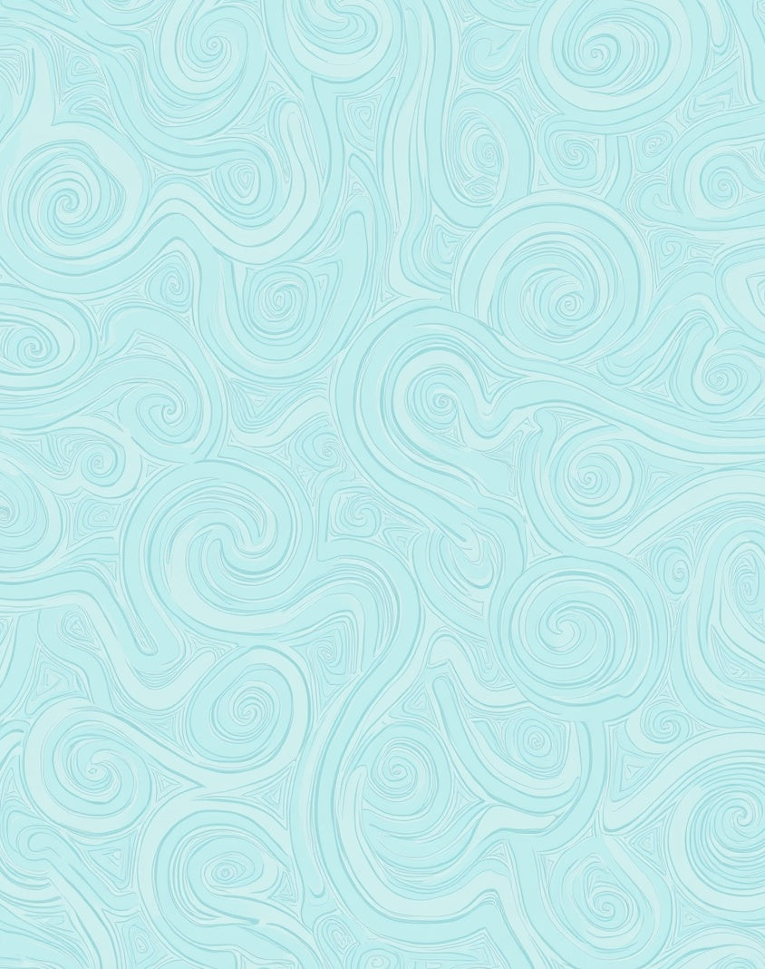 Aqua Swirl Patterned Abstract Rug