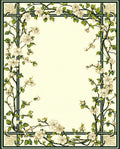 Nature Inspired Floral Vine Border Rug