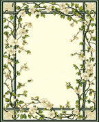 Nature Inspired Floral Vine Border Rug