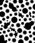 Abstract Black White Organic Shapes Rug