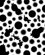 Abstract Black White Organic Shapes Rug