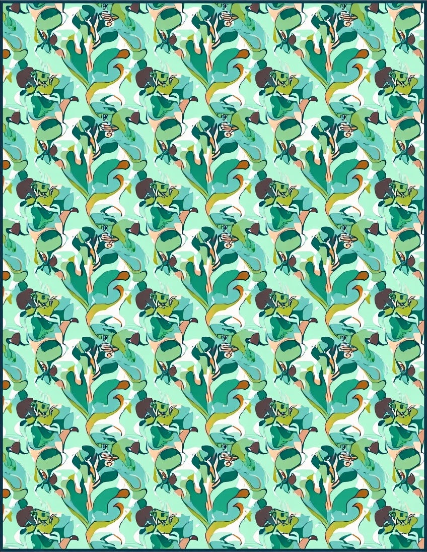 Abstract Organic Flowing Shapes Rug