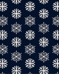 White Snowflake Navy Blue Repeat Rug