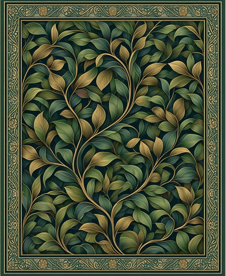Botanical Vine Detailed Pattern Rug