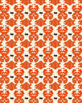 Vibrant Orange Symmetrical Organic Pattern Rug
