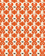Vibrant Orange Symmetrical Organic Pattern Rug