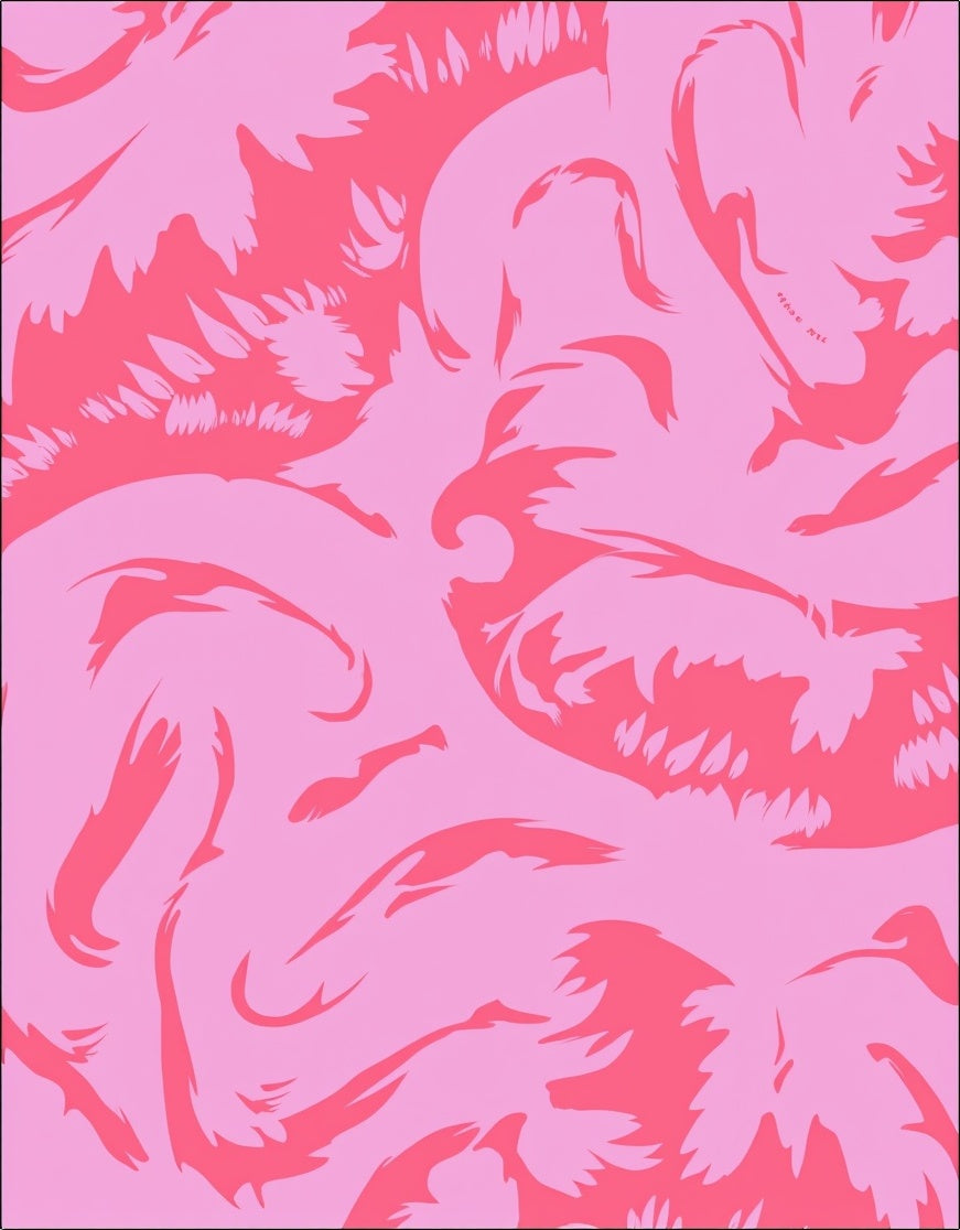 Pink Coral Abstract Brushstrokes Rug