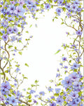 Delicate Lavender Floral Vine Pattern Rug