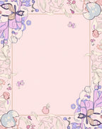 Whimsical Floral Outline Pattern Rug